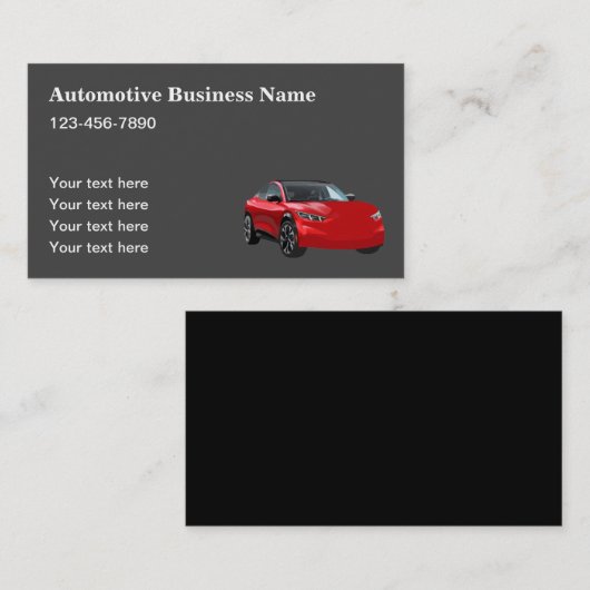 Carte de visite professionnelle pour l'automobile (Devant / Derrière)