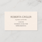 Carte de visite professionnelle pour promeneur de  (Dos)
