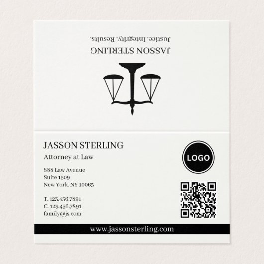 Carte de visite professionnelle Premium Justice (Extérieur déplié)