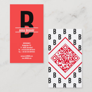 Carte de visite professionnelle QR avec monogramme