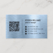 Carte de visite professionnelle QR Code en métal b (Dos)