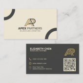 Carte de visite professionnelle QR Code Luxe en Or (Devant / Derrière)