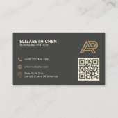 Carte de visite professionnelle QR Code Luxe en Or (Dos)