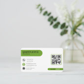 Carte de visite professionnelle QR code minimalist (Debout devant)