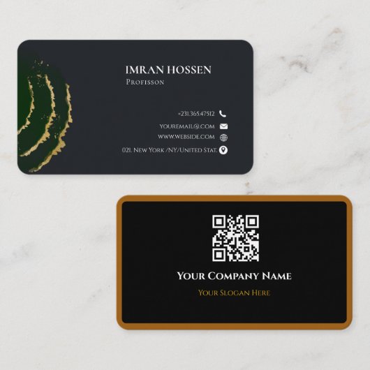 Carte de visite professionnelle QR code minimalist (Devant / Derrière)