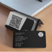 Carte de visite professionnelle QR Code noir et bl