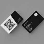 Carte de visite professionnelle QR Code noir et bl