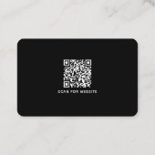 Carte de visite professionnelle QR Code noir et bl (Dos)