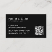 Carte de visite professionnelle QR Code noire mini (Devant)