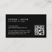 Carte de visite professionnelle QR Code noire mini (Devant)