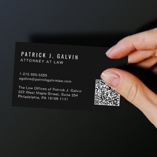 Carte de visite professionnelle QR Code noire mini