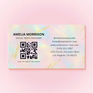 Carte de visite professionnelle QR Code Opale Mini