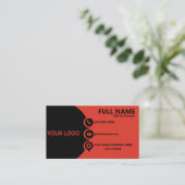 Carte de visite professionnelle QR Code Rouge et N (Debout devant)