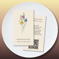 Carte de visite professionnelle QR Code Wildflower
