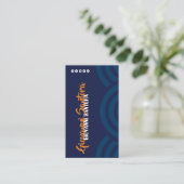 Carte de visite professionnelle QR moderne Navy & (Debout devant)