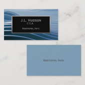 Carte de visite professionnelle rayures bleues mod (Devant / Derrière)