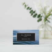 Carte de visite professionnelle rayures bleues mod (Debout devant)