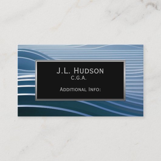 Carte de visite professionnelle rayures bleues mod (Devant)