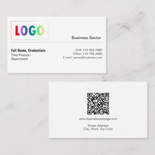 Carte de visite professionnelle recto-verso avec l (Devant / Derrière)