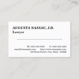 Carte de visite professionnelle respectable pour u