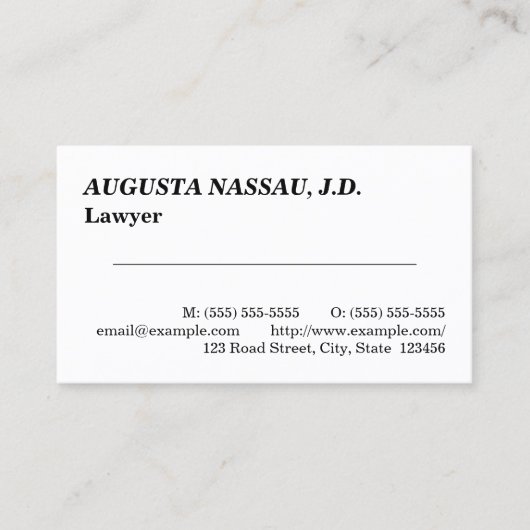Carte de visite professionnelle respectable pour u (Devant)