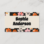Carte de visite professionnelle rétro florale vint (Devant)
