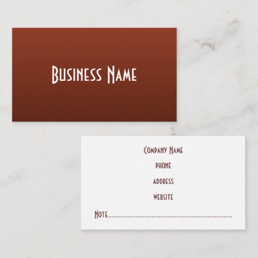 Carte de visite professionnelle riche en rust (Devant / Derrière)