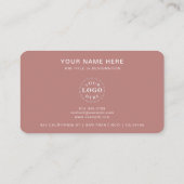 Carte de visite professionnelle rose gold avec cod (Dos)