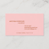 Carte de visite professionnelle rose moderne (Dos)
