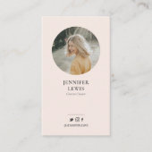 Carte de visite professionnelle rose moderne avec  (Devant)