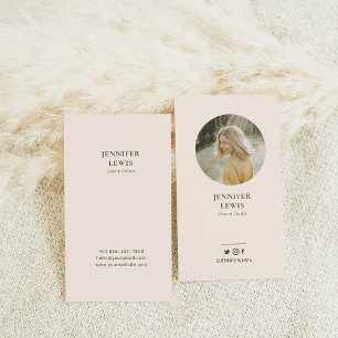 Carte de visite professionnelle rose moderne avec 