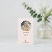 Carte de visite professionnelle rose moderne avec (Debout devant)