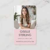 Carte de visite professionnelle rose poudré (Devant)