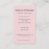 Carte de visite professionnelle rose poudré (Dos)