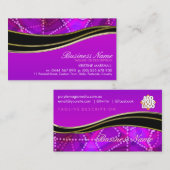 Carte de visite professionnelle Rose Violet Noir+O (Devant / Derrière)