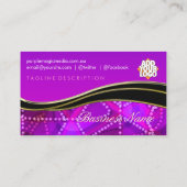Carte de visite professionnelle Rose Violet Noir+O (Dos)