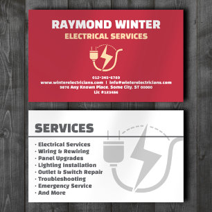 Carte de visite professionnelle rouge pour service