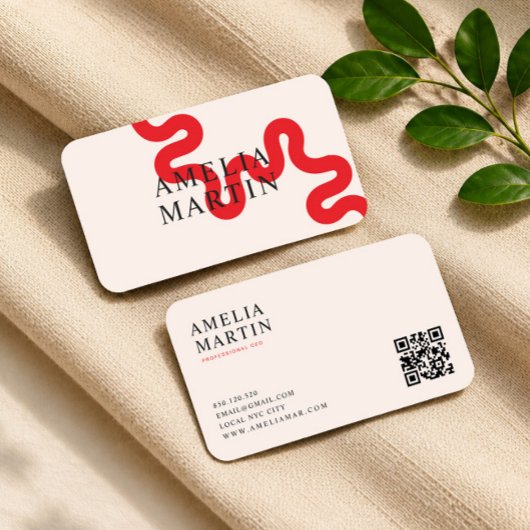carte de visite professionnelle rouge simple moder