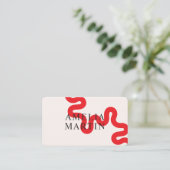 carte de visite professionnelle rouge simple moder (Debout devant)