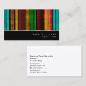 Carte de visite professionnelle Rustic Stripes Mot (Devant / Derrière)