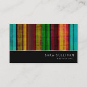 Carte de visite professionnelle Rustic Stripes Mot (Devant)