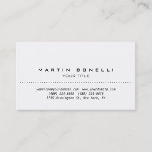 Carte de visite professionnelle simple blanche