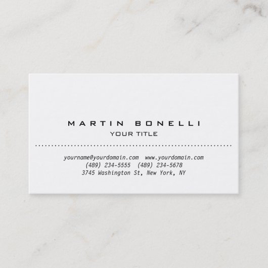 Carte de visite professionnelle simple blanche (Devant)