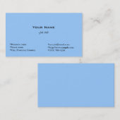 Carte de visite professionnelle simple bleu aqua (Devant / Derrière)