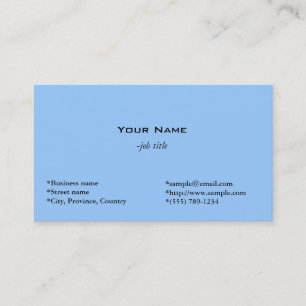 Carte de visite professionnelle simple bleu aqua