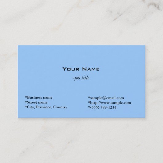 Carte de visite professionnelle simple bleu aqua (Devant)
