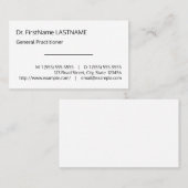 Carte de visite professionnelle simple et minimale (Devant / Derrière)