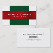 Carte de visite professionnelle simple verte rouge (Devant / Derrière)