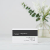 Carte de Visite Professionnelle Style Simple Gris (Debout devant)