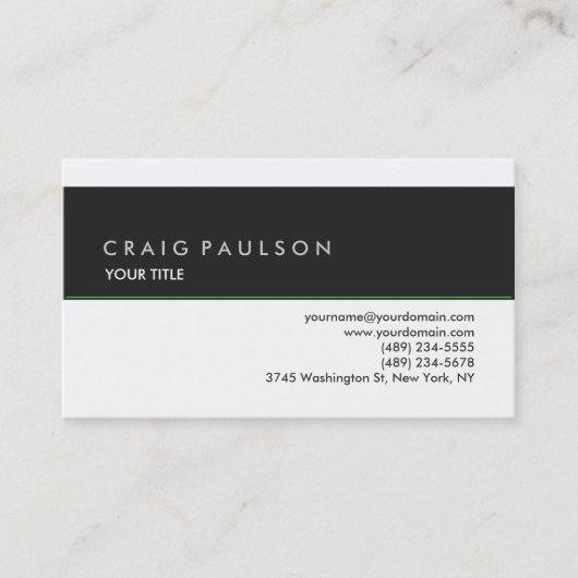 Carte de Visite Professionnelle Style Simple Gris (Devant)